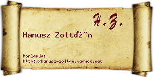 Hanusz Zoltán névjegykártya